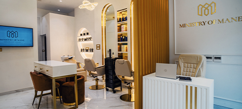 Interior of our salon, a modern and inviting space for your ultimate beauty experience.